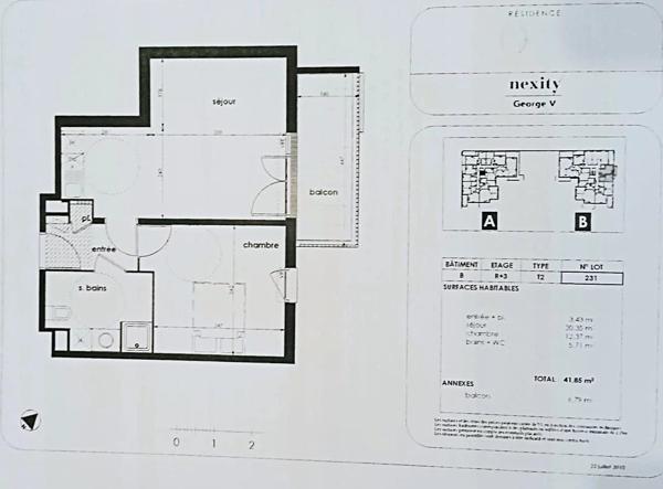 Appartement T2 à Montpellier balcon parking