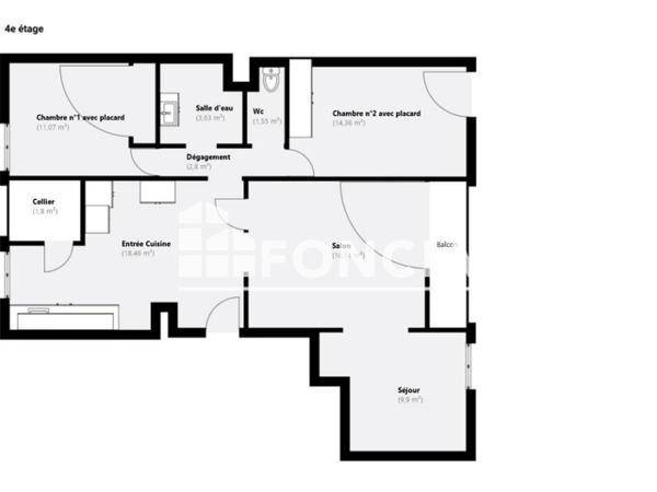 Location Appartement 4 pièces 78.28 m² - Toulon 83000