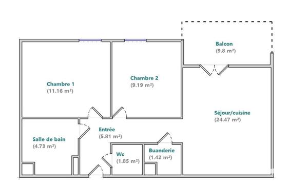 Appartement à vendre 3 pièces 59 m² Décines-Charpieu