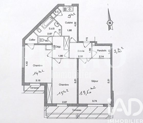 Appartement à vendre 3 pièces 78 m² Antony