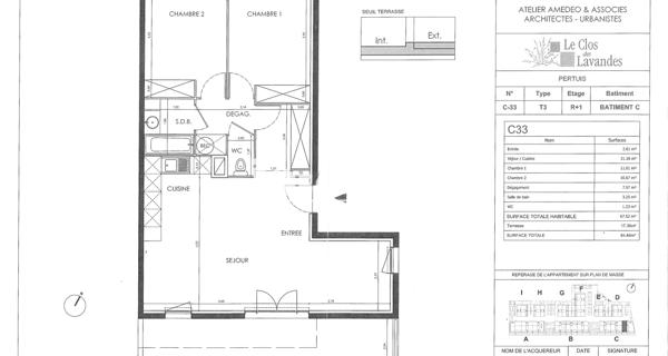 À vendre Appartement 3 pièces 63.99 m² - Pertuis 84120