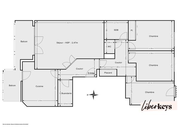 Appartement T4 de 86m² + 14m² balcon | Villette | Villeurbanne