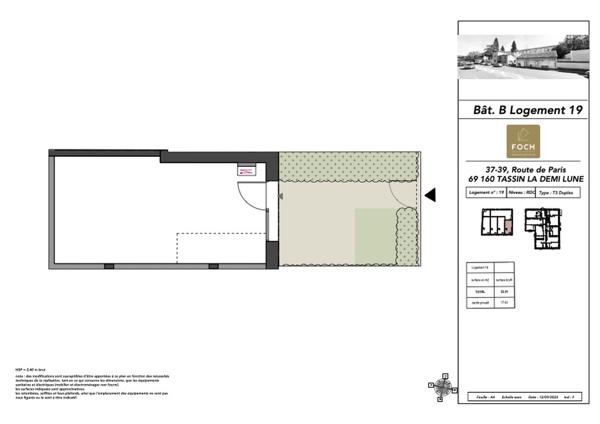 T3 duplex en plateau brut à aménager – 53,01 m² – rez-de-jardin avec extérieur – Villa Astra, Tassin-la-Demi-Lune