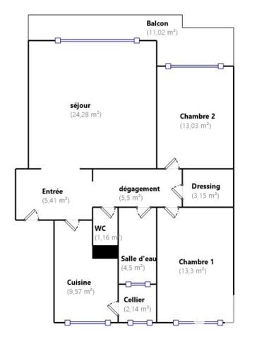 Appartement à vendre 3 pièces 82,04 m² Enghien-les-Bains
