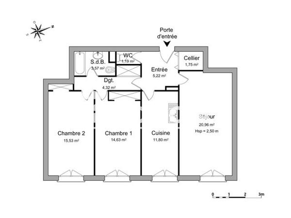 Location Appartement 3 pièces 79 m² - 111 117 BOULEVARD CARNOT Agen 47000