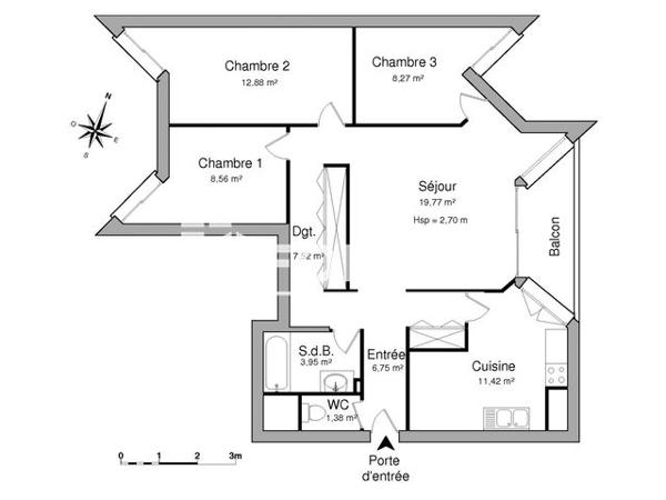 Location Appartement 4 pièces 80.5 m² - 1-4 RUE CESAR FRANCK Saint Germain En Laye 78100