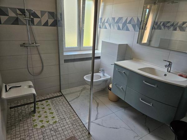 Maison mitoyenne 250 m² , jardin , 2 garages + carport, , 7 chambres, centre-ville Corcieux