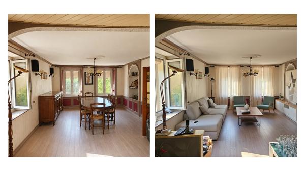 Maison mitoyenne 250 m² , jardin , 2 garages + carport, , 7 chambres, centre-ville Corcieux