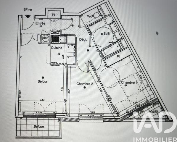 Appartement à vendre 3 pièces 63 m² Vanves