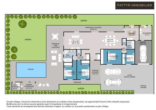 Civrieux (01390) Maison 4 chambres récente de plain-pied avec piscine et garage à Civrieux (01390)