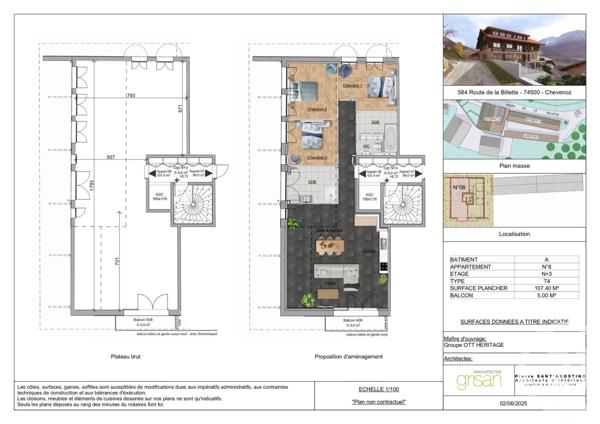 Appartement F4 à vendre  4 pièces - 117,30 m2 CHEVENOZ - 74