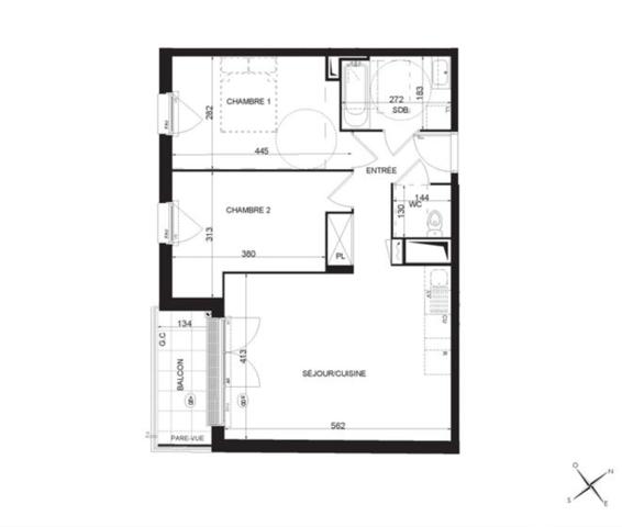 Appartement à vendre 3 pièces et parkings MOUSSY LE VIEUX (77)