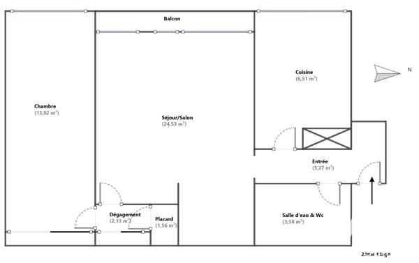 Appartement à vendre 2 pièces 57,4 m² Montrouge