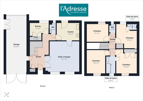 Maison de village avec jardin (terrain constructible)