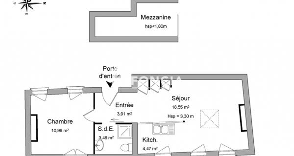 Location Appartement 2 pièces 48.17 m² - Nancy 54000