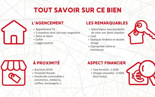 Appartement à vendre    4 pièces • 70,50 m2 Chenôve