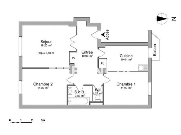 Location Appartement 3 pièces 70.48 m² - 67 RUE DES ALPES Valence 26000