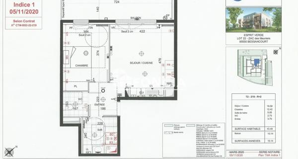 Location Appartement meublé 2 pièces 43 m² - Bessancourt 95550