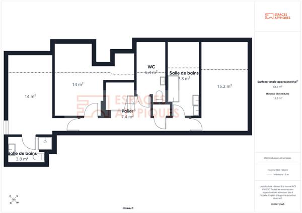 Appartement attique lumineux