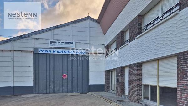Investisseurs ou professionnel : Garage, Hangar, bureau, Secteur de DESVRES 480 m2 ( hauteur de 5m20 à 8m20)  + 80m2 de bureaux+ Terrain constructible+ un appartement T4 de 90m2 loué 700 euros