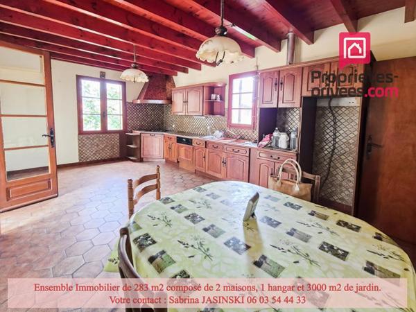 Ensemble immobilier, deux maisons, double garage et grand jardin