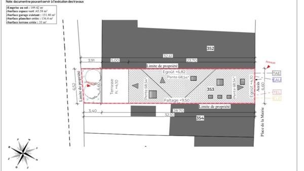 Grange à Rénover de 360M2 au coeur d'un village près de Beaumont-de-Lomagne (82)