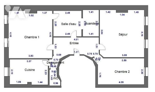 EN EXCLUSIVITE - BD CHAVE - APPARTEMENT TRAVERSANT TYPE 3 66 M2 + CAVE - QUARTIER DU CAMAS