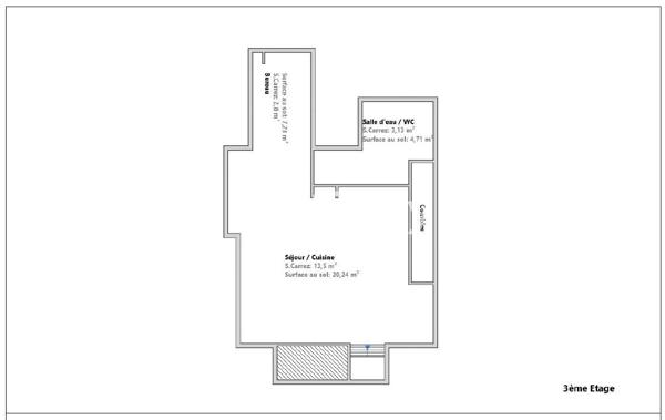 Appartement 2 pièces - 83 m² Exclusivité efficity