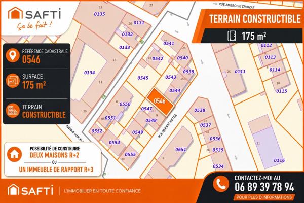 Terrain constructible 175m2 à Perpignan - Immeuble R+3