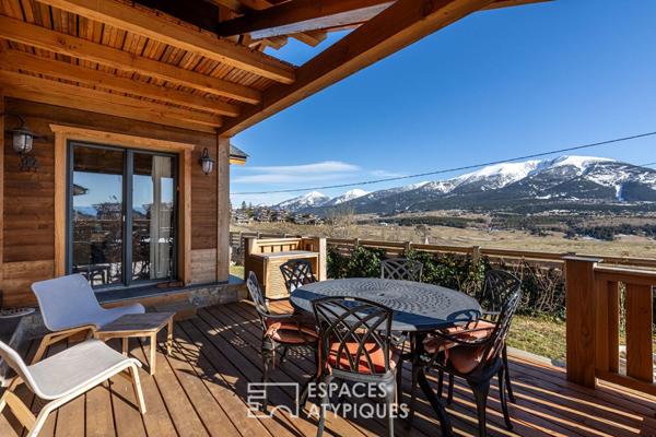 Chalet en bois massif avec vue imprenable