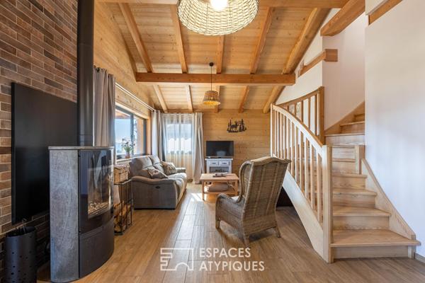 Chalet en bois massif avec vue imprenable