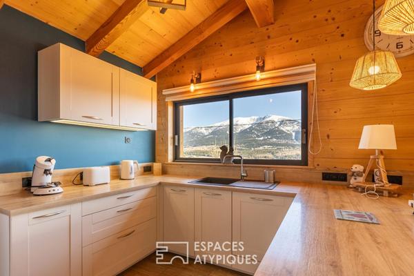 Chalet en bois massif avec vue imprenable