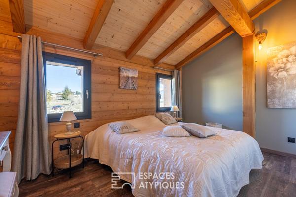 Chalet en bois massif avec vue imprenable