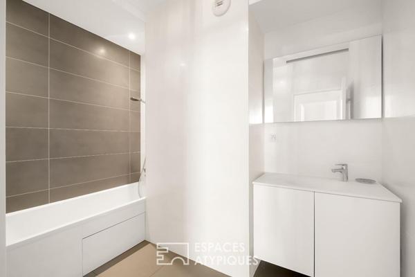 Toit-terrasse avec grandes terrasses et vue imprenable sur Lyon dans une résidence de standing