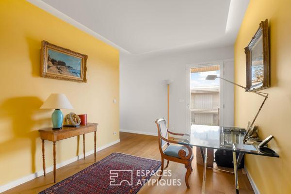 Toit-terrasse avec grandes terrasses et vue imprenable sur Lyon dans une résidence de standing