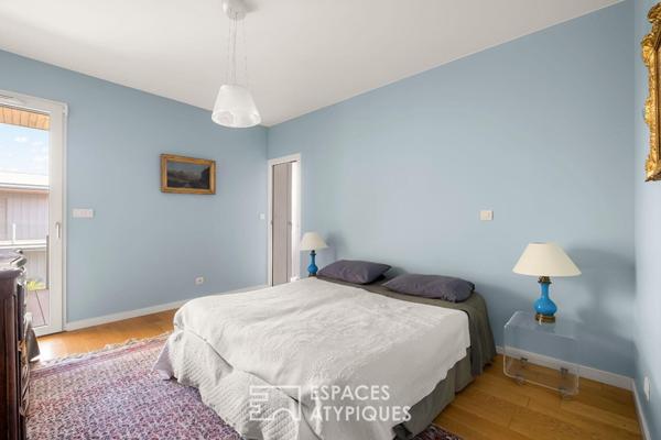 Toit-terrasse avec grandes terrasses et vue imprenable sur Lyon dans une résidence de standing