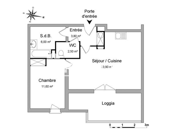 Location Appartement meublé 2 pièces 47.8 m² - 221 BOULEVARD ERNEST HEMINGWAY Beziers 34500