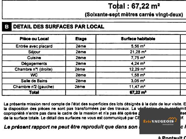 Chessy (77700) Appart F3 - 67m² - Chessy DPE: C