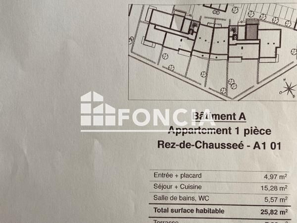 Location Studio 25.34 m² - LES FASCINES BAT A. Douvaine 74140