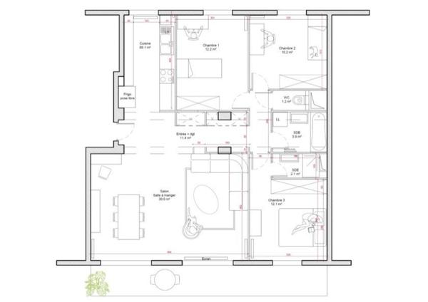 Appartement familial Dernier étage rénové par un architecte