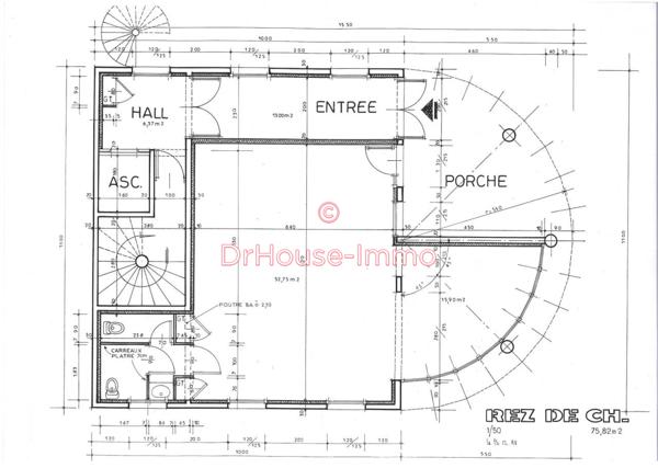 Bureau à vendre 3 pièces de 75 m²