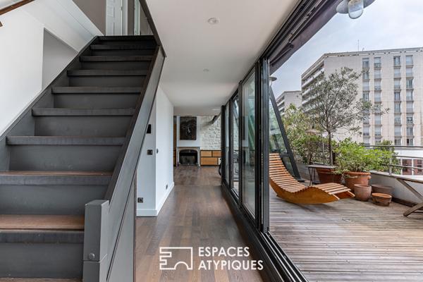 Duplex sur le toit avec verrière panoramique et terrasses – Quartier Croulebarbe