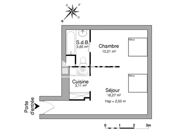Location Studio 33.24 m² - 3/5 RUE DE L'ELYSEE Limoges 87000