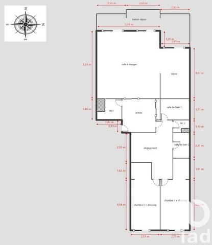 Appartement 4 pièces de 100 m² à Marseille (13006)