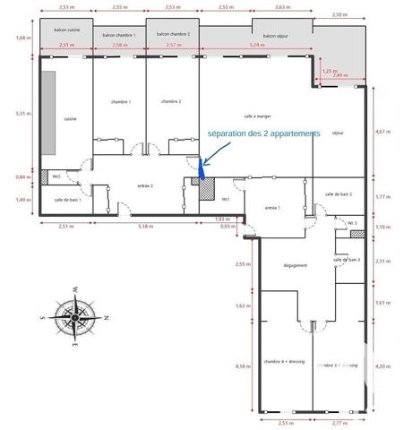 Appartement 4 pièces de 100 m² à Marseille (13006)