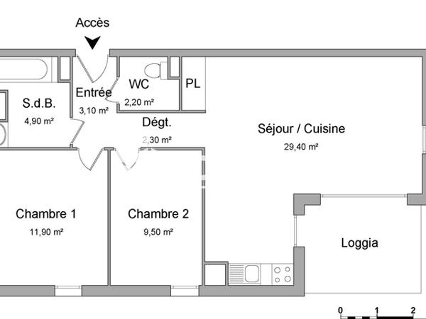Location Appartement 3 pièces 63.3 m² - AVENUE DE LA LIBERATION A103 Lormont 33310