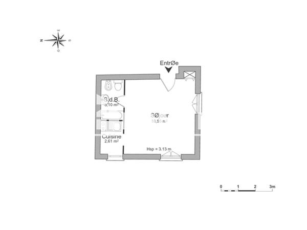 Location Studio 24.26 m² - 3 A 5 RUE DU MOUTON Poitiers 86000