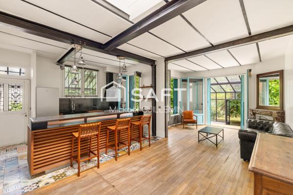Meulière de charme familiale sur terrain constructible