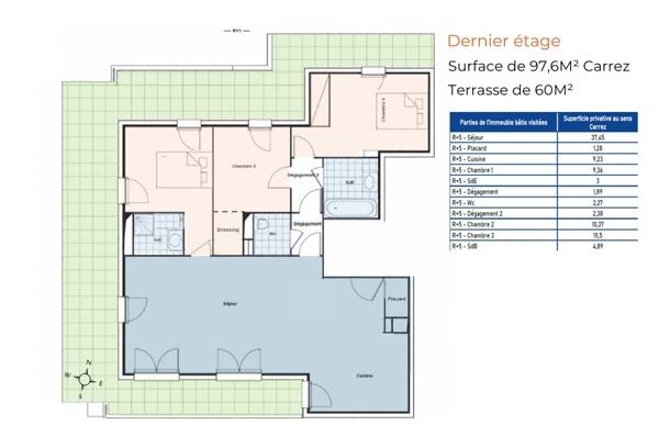 Appartement à vendre 5 pièces 97,6 m² Massy