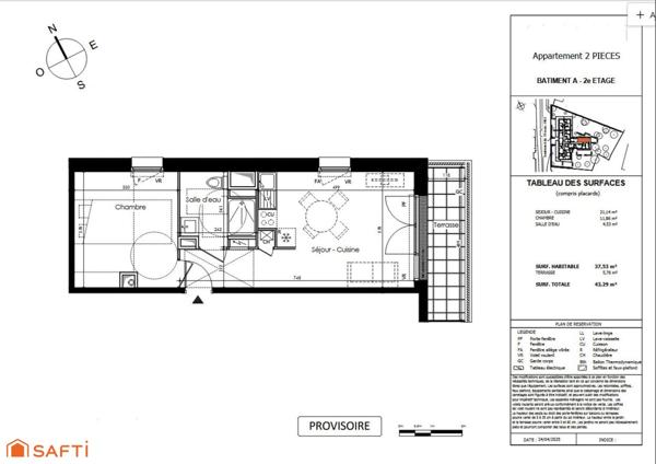 T2 dans le centre avec balcon au SE et 2 parking